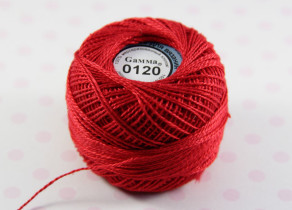 Пряжа Ирис 100% хлопок 10г 82м №0120 т-красный