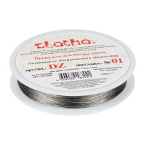 " Zlatka" / " Gamma" Проволока для бисера ( ланка) DZ d 0. 3 мм 100 м №01 под серебро